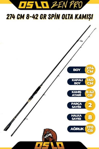 Oslo Zen Pro 274Cm 8-42Gr Spin Olta Kamışı Fiyatları, Özellikleri