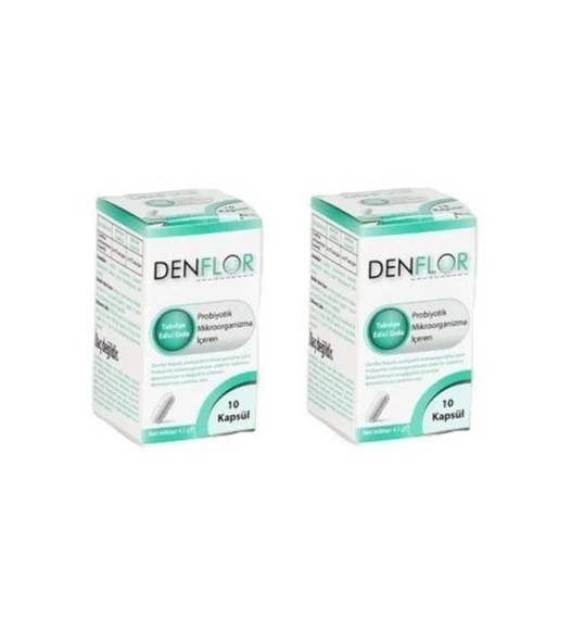 Denflor Probiyotik 10 Kapsül 2'Li PAKET (SKT:06/2028) ürün görseli 1