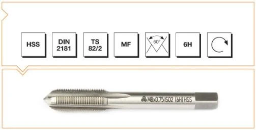 Makina Takım HSS DIN 2181 Son 20 Kılavuz M16x1.50 (6H)-MTE B00104121606 ürün görseli 1