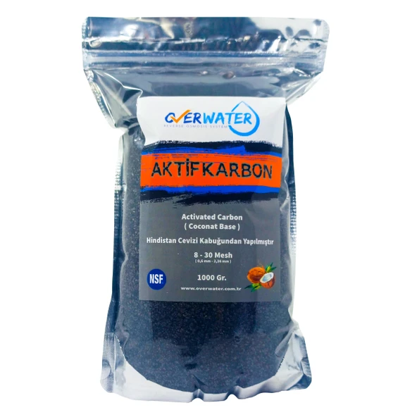 OverWater Aktif Karbon Coconut Bazlı (1 KG) 1000 Gr Hindistan Cevizi Kabuğu ürün görseli 1