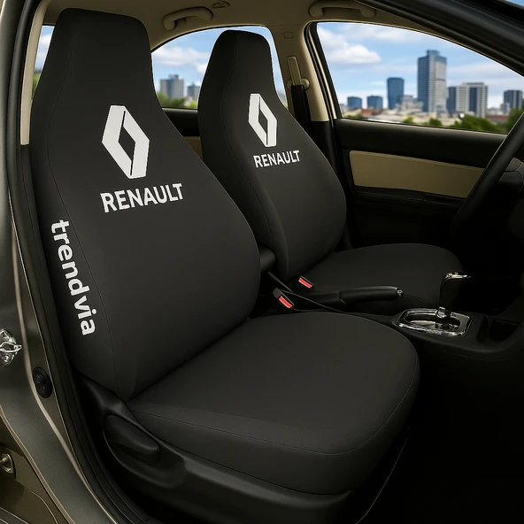 Renault Siyah Renk Ön Arka Koltuk Kılıfı Penye Servis Tipi Araba Koltuk Koruyucu ürün görseli 1
