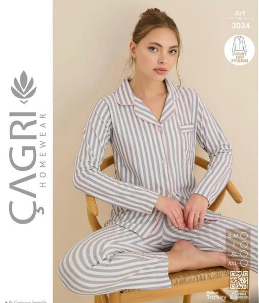 Çağrı Kadın Kışlık Süet Uzun Kollu Önü Düğmeli Pijama Takımı ürün görseli 1