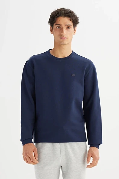 Lee Regular Fit Normal Kesim Bisiklet Yaka Baskılı Lacivert Sweatshirt ürün görseli 1