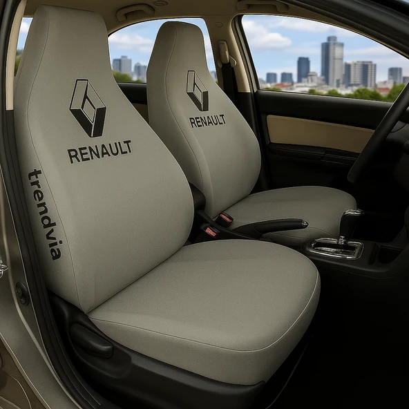 Renault Gri Renk Ön Arka Koltuk Kılıfı Penye Servis Tipi Araba Koltuk Koruyucu ürün görseli 1