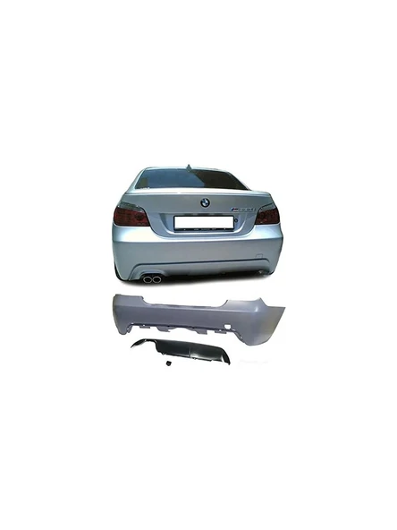 Bmw E60 2007-2010 Lci  Uyumlu Plastik Boyasız M.tech Arka Tampon ürün görseli 1