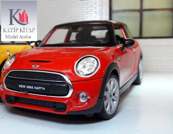 Welly New Mini Hatch Kırmızı-Siyah 1/24 Model Araba ürün görseli 1