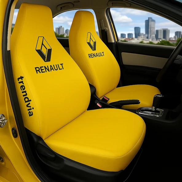 Renault Sarı Renk Ön Arka Koltuk Kılıfı Penye Servis Tipi Araba Koltuk Koruyucu ürün görseli 1