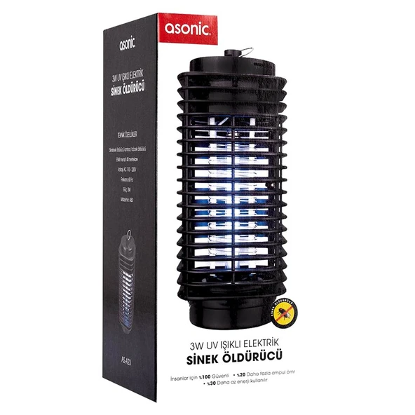 Asonic AS-A23 3 Watt Siyah UV Işıklı Sinek Öldürücü ürün görseli 1