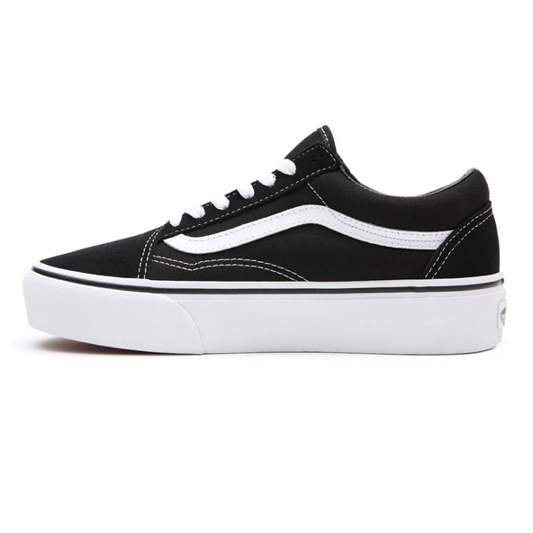 Vans Old Skool Platform Black White - Resim 4