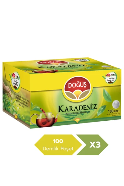 Doğuş Karadeniz 3.2 gr 100’lü Bergamotlu Demlik Poşet Çay X 3 Adet ürün görseli 1