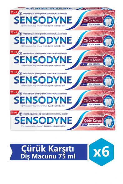 Sensodyne Hassasiyet + Çürük Karşıtı Diş Macunu 75 ml x 6 Adet ürün görseli 1