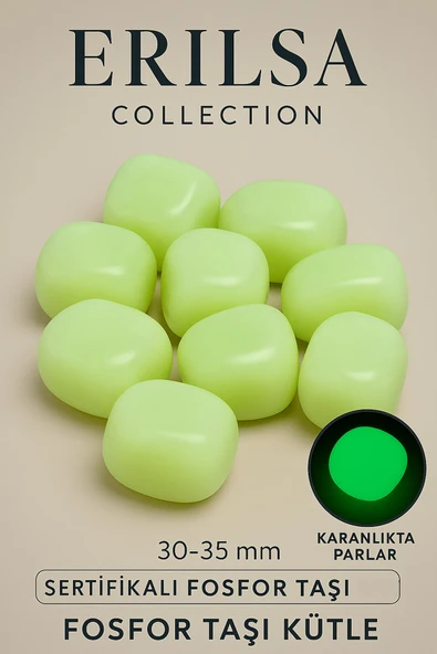 Sertifikalı Fosfor Taşı Kütle 30-35 mm - Gece Parlayan Doğal Dekoratif Taş ürün görseli 1