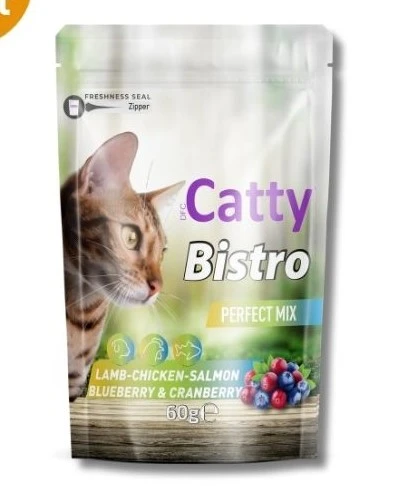 Catty Bistro Perfect Mix Kuzu Tavuk Somonlu Kedi Ödülü 60gr ürün görseli 1