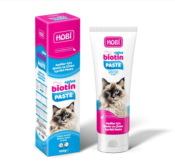 Hobi Biotin Paste 100gr - Kediler İçin Biotin ve Çinko Destekli Vitamin Pastası ürün görseli 1