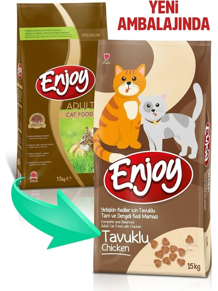 Enjoy Tavuklu Yetişkin Kedi Maması - 15 Kg TIRMALAMA TAHTASI HEDİYELİ ürün görseli 1