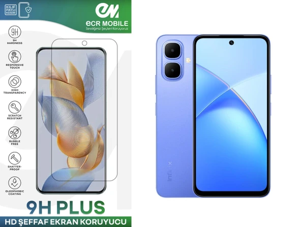 Infinix Smart 10 ile Uyumlu Ekran Koruyucu 9H Esnek Nano Cam Şeffaf ürün görseli 1