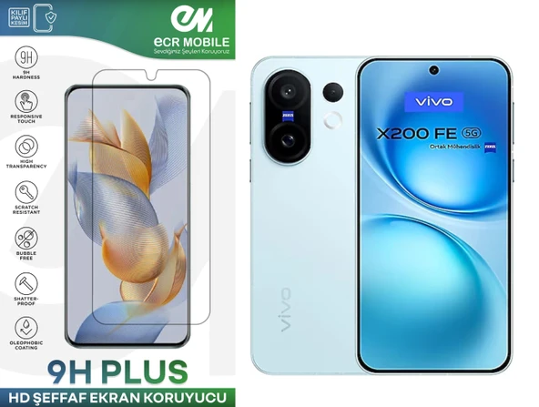 Vivo X200 FE Ekran Koruyucu 9H Esnek Nano Cam Tam Uyumlu Şeffaf ürün görseli 1