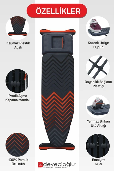 Devecioğlu Harbinger MM164 TrendBoard Yeni Model Ütü Masası - Resim 3