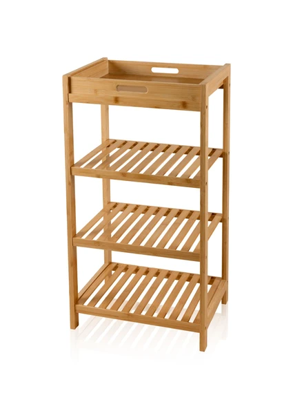 The Mia Bambu 4 Katlı Tepsili Düzenleyici Dolap Raf 75x40x30 Cm ürün görseli 1