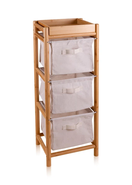 The Mia Bambu 3 Bez Çekmeceli Düzenleyici Dolap Raf 90x35x30 Cm ürün görseli 1