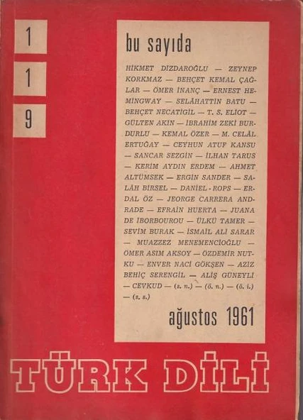 Türk Dili 119 Ağustos 1961 ürün görseli 1