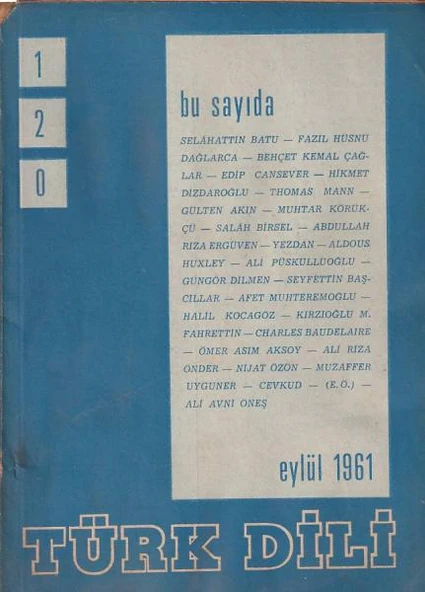 Türk Dili 120 Eylül 1961 ürün görseli 1