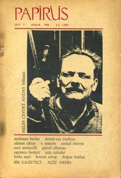 Papirüs Aylık Dergi Sayı 7 Aralık 1966 ürün görseli 1