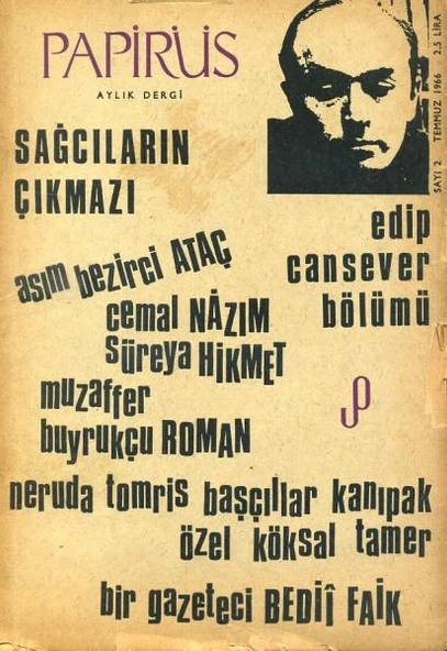 Papirüs Aylık Dergi Sayı 2 Temmuz 1966 ürün görseli 1