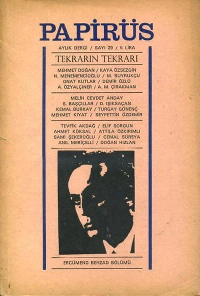 Papirüs Aylık Dergi Sayı 29 Kasım 1968 ürün görseli 1