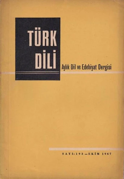 Türk Dili 193 Ekim 1967 ürün görseli 1