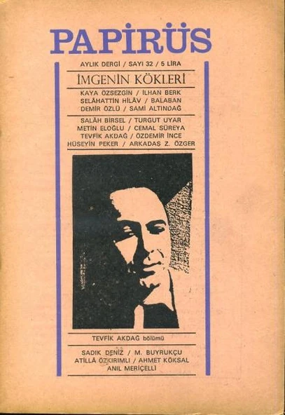 Papirüs Aylık Dergi Sayı 32 Şubat 1969 ürün görseli 1