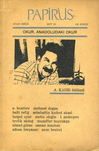 Papirüs Aylık Dergi Sayı 22 Mart 1968 ürün görseli 1