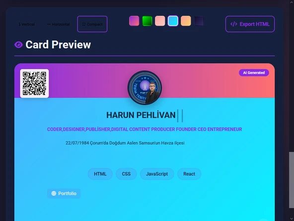 AI Profile Card Generator - Resim 10