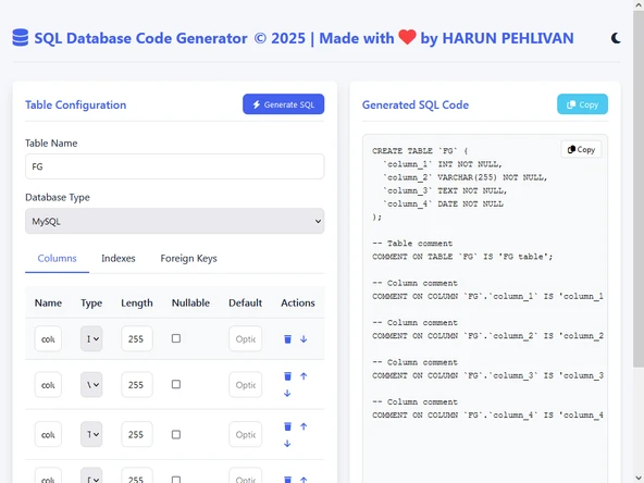 SQL Database Code Generator - Resim 9