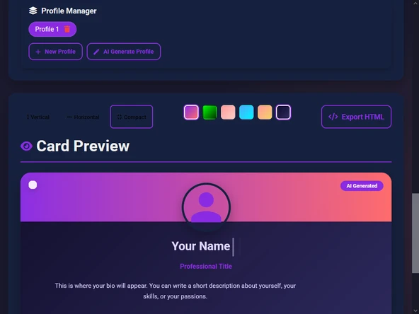 AI Profile Card Generator - Resim 6