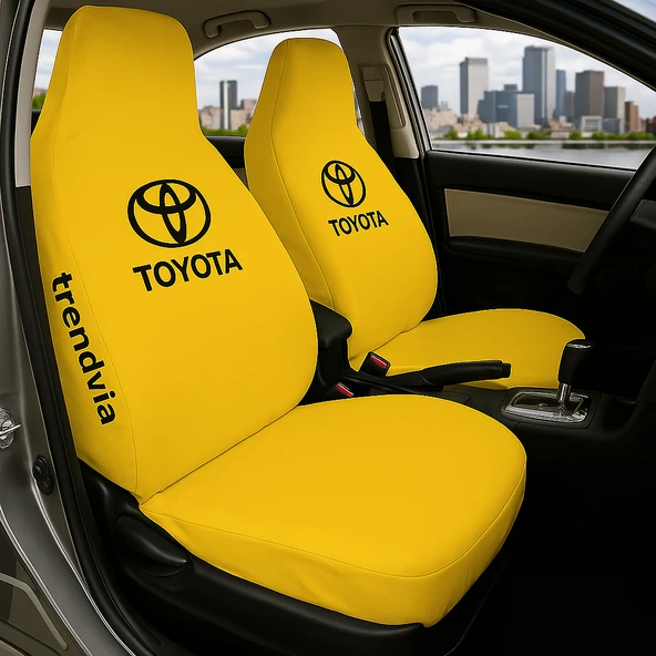Toyota Sarı Renk Ön Arka Koltuk Kılıfı Penye Servis Tipi Araba Koltuk Koruyucu ürün görseli 1