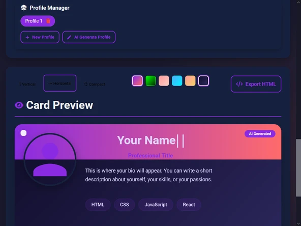 AI Profile Card Generator - Resim 5
