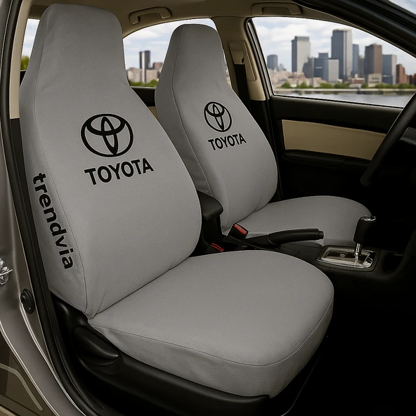 Toyota Gri Renk Ön Arka Koltuk Kılıfı Penye Servis Tipi Araba Koltuk Koruyucu ürün görseli 1