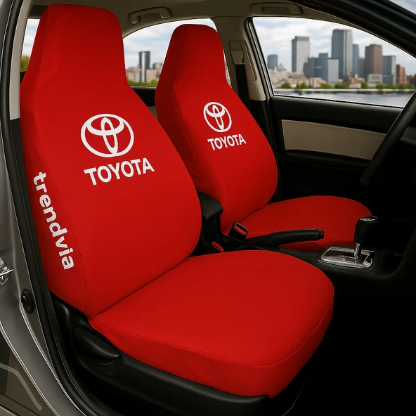 Toyota Kırmızı Renk Ön Arka Koltuk Kılıfı Penye Servis Tipi Araba Koltuk Koruyucu ürün görseli 1