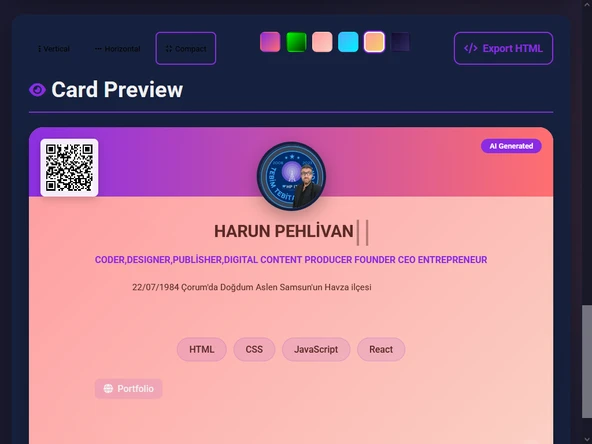 AI Profile Card Generator - Resim 11