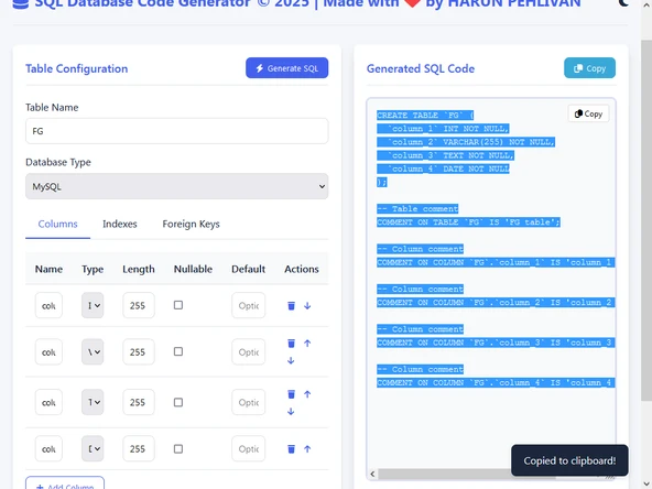 SQL Database Code Generator - Resim 6