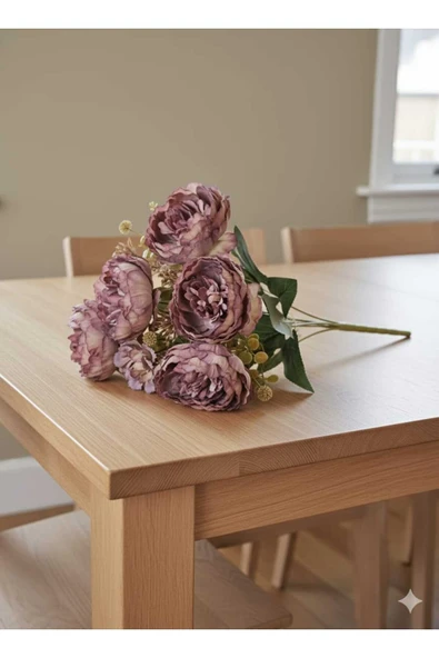 YASİMA Koca Kafalı Lotus Çiçeği Lila tonlarında 7 dallı 42 Cm Ev Dekor saksı vazo süsü öğretmenler günü ürün görseli 1