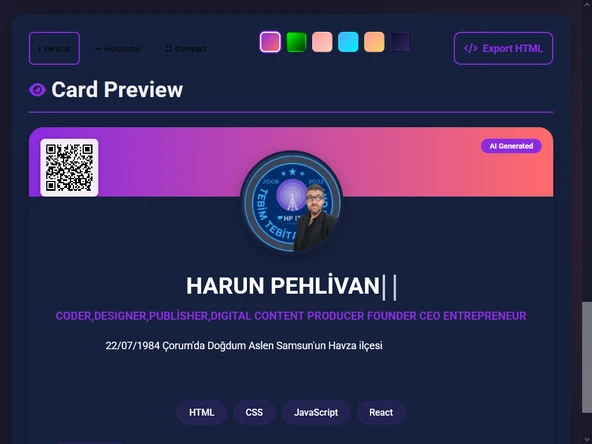 AI Profile Card Generator - Resim 8