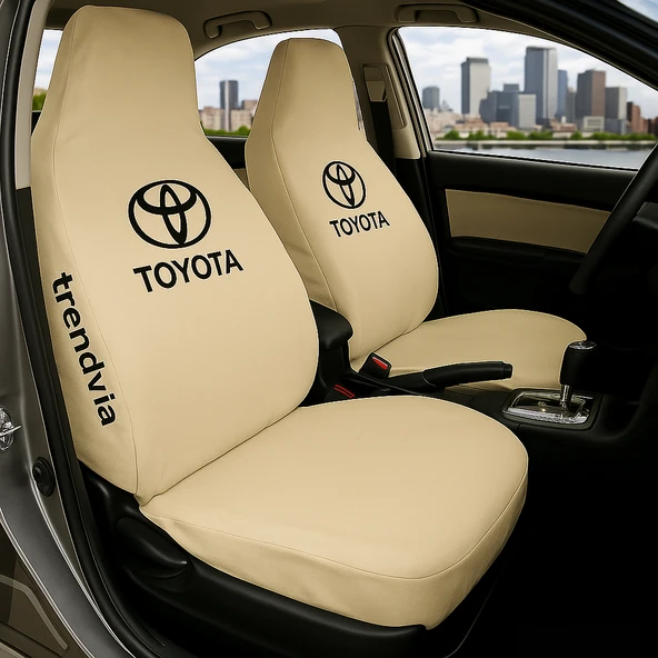 Toyota Bej Renk Ön Arka Koltuk Kılıfı Penye Servis Tipi Araba Koltuk Koruyucu ürün görseli 1