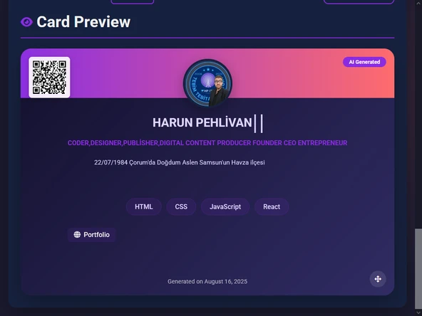 AI Profile Card Generator - Resim 7