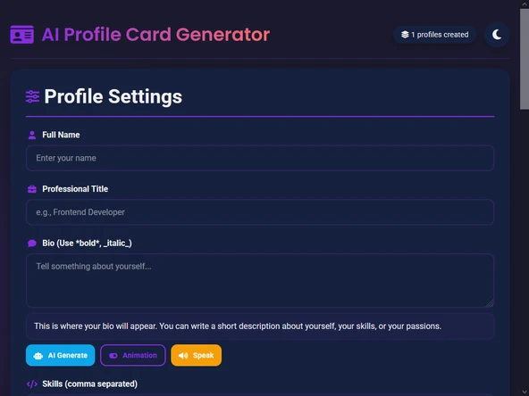AI Profile Card Generator ürün görseli 1
