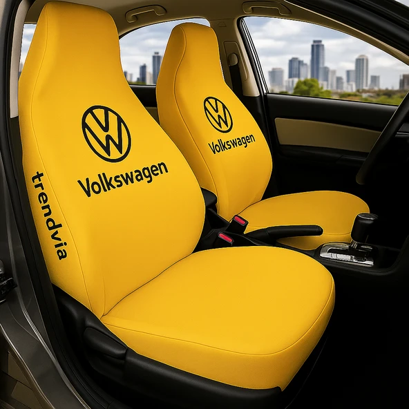 Volkswagen Sarı Renk Ön Arka Koltuk Kılıfı Penye Servis Tipi Araba Koltuk Koruyucu ürün görseli 1