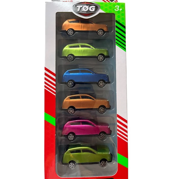 Oyuncak Metal Togg Araba 6 Lı Set - 7 Cm Uzunluk ürün görseli 1