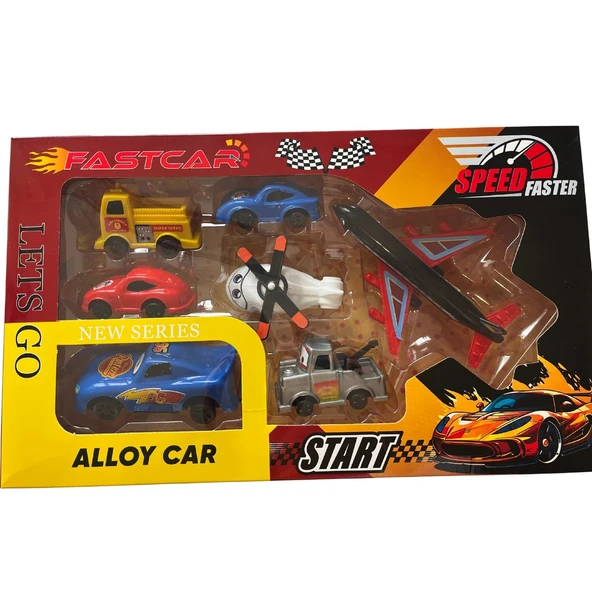 Fast Car Arabalar Uçak ve Helikopter Plastik Oyuncak Seti ürün görseli 1