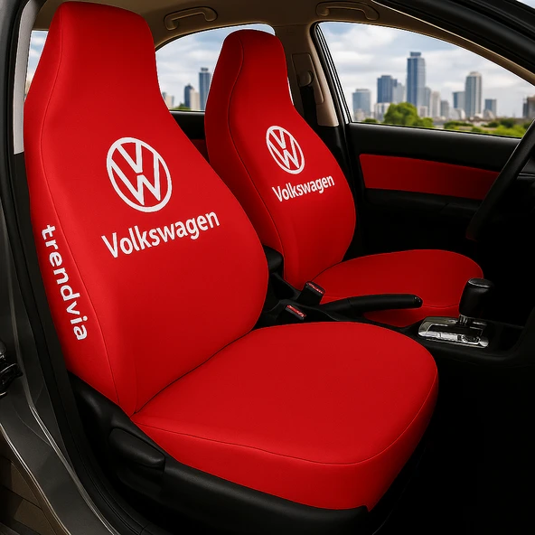 Volkswagen Kırmızı Renk Ön Arka Koltuk Kılıfı Penye Servis Tipi Araba Koltuk Koruyucu ürün görseli 1
